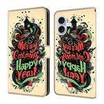 Capa de Telemóvel em Pele Vegana Pintada com Efeito Cristalino, Para iPhone 17e / 16e, Para iPhone 17 Pro Max, Para iPhone 17 Pro, Para iPhone 17