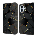 Capa de Telemóvel em Pele Vegana Pintada com Efeito Cristalino, Para iPhone 17e / 16e, Para iPhone 17 Pro Max, Para iPhone 17 Pro, Para iPhone 17