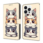 Capa de Telemóvel em Pele Vegana Pintada com Efeito Cristalino, Para iPhone Air, Para iPhone 16 Pro Max, Para iPhone 16 Pro, Para iPhone 16