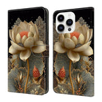 Capa de Telemóvel em Pele Vegana Pintada com Efeito Cristalino, Para iPhone Air, Para iPhone 16 Pro Max, Para iPhone 16 Pro, Para iPhone 16