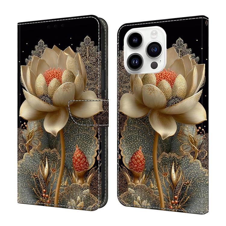 Capa de Telemóvel em Pele Vegana Pintada com Efeito Cristalino, Para iPhone Air, Para iPhone 16 Pro Max, Para iPhone 16 Pro, Para iPhone 16