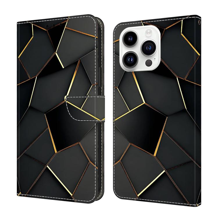 Capa de Telemóvel em Pele Vegana Pintada com Efeito Cristalino, Para iPhone Air, Para iPhone 16 Pro Max, Para iPhone 16 Pro, Para iPhone 16