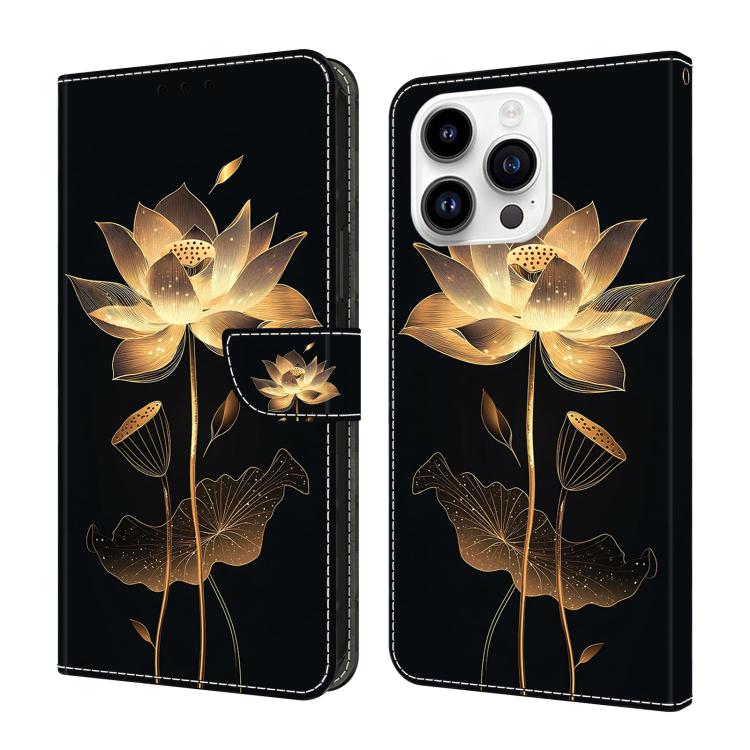 Capa de Telemóvel em Pele Vegana Pintada com Efeito Cristalino, Para iPhone Air, Para iPhone 16 Pro Max, Para iPhone 16 Pro, Para iPhone 16