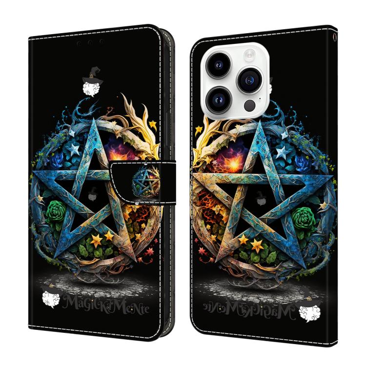 Capa de Telemóvel em Pele Vegana Pintada com Efeito Cristalino, Para iPhone Air, Para iPhone 16 Pro Max, Para iPhone 16 Pro, Para iPhone 16