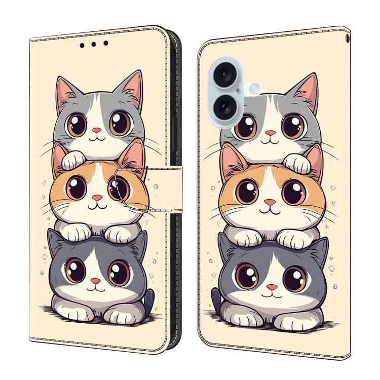 Capa de Telemóvel em Pele Vegana Pintada com Efeito Cristalino, Para iPhone Air, Para iPhone 16 Pro Max, Para iPhone 16 Pro, Para iPhone 16