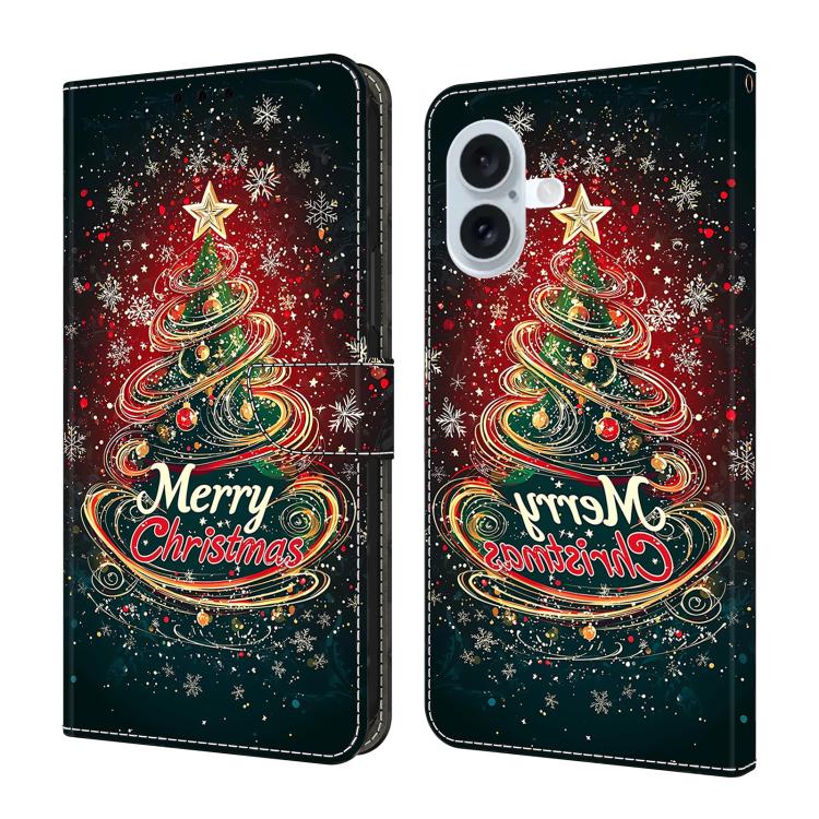 Capa de Telemóvel em Pele Vegana Pintada com Efeito Cristalino, Para iPhone Air, Para iPhone 16 Pro Max, Para iPhone 16 Pro, Para iPhone 16