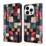 Capa de Telemóvel em Pele Vegana Pintada com Efeito Cristalino, Para iPhone 15 Pro Max, Para iPhone 15 Pro, Para iPhone 14 / 13, Para iPhone 14 Pro