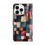 Capa de Telemóvel em Pele Vegana Pintada com Efeito Cristalino, Para iPhone 15 Pro Max, Para iPhone 15 Pro, Para iPhone 14 / 13, Para iPhone 14 Pro