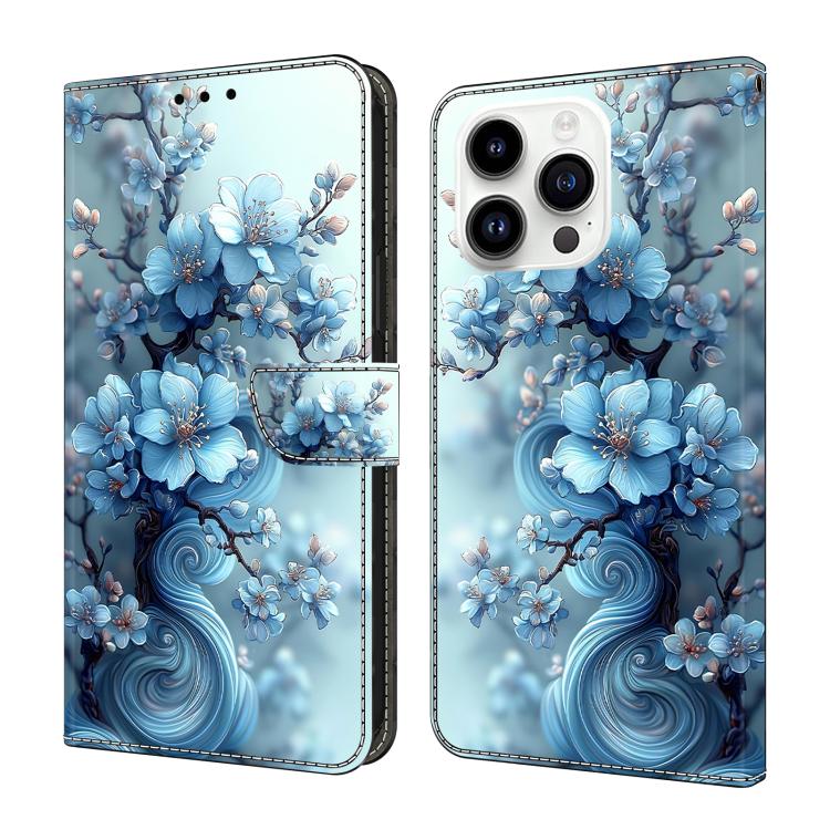 Capa de Telemóvel em Pele Vegana Pintada com Efeito Cristalino, Para iPhone 15 Pro Max, Para iPhone 15 Pro, Para iPhone 14 / 13, Para iPhone 14 Pro