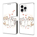 Capa de Telemóvel em Pele Vegana Pintada com Efeito Cristalino, Para iPhone 15 Pro Max, Para iPhone 15 Pro, Para iPhone 14 / 13, Para iPhone 14 Pro