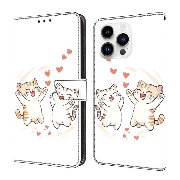 Capa de Telemóvel em Pele Vegana Pintada com Efeito Cristalino, Para iPhone 15 Pro Max, Para iPhone 15 Pro, Para iPhone 14 / 13, Para iPhone 14 Pro