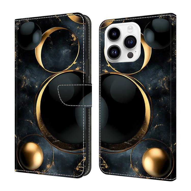 Capa de Telemóvel em Pele Vegana Pintada com Efeito Cristalino, Para iPhone 15 Pro Max, Para iPhone 15 Pro, Para iPhone 14 / 13, Para iPhone 14 Pro