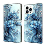 Capa de Telemóvel em Pele Vegana Pintada com Efeito Cristalino, Para iPhone 15 Pro Max, Para iPhone 15 Pro, Para iPhone 14 / 13, Para iPhone 14 Pro