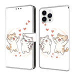 Capa de Telemóvel em Pele Vegana Pintada com Efeito Cristalino, Para iPhone 15 Pro Max, Para iPhone 15 Pro, Para iPhone 14 / 13, Para iPhone 14 Pro