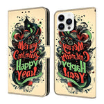 Capa de Telemóvel em Pele Vegana Pintada com Efeito Cristalino, Para iPhone 15 Pro Max, Para iPhone 15 Pro, Para iPhone 14 / 13, Para iPhone 14 Pro