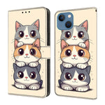 Capa de Telemóvel em Pele Vegana Pintada com Efeito Cristalino, Para iPhone 15 Pro Max, Para iPhone 15 Pro, Para iPhone 14 / 13, Para iPhone 14 Pro