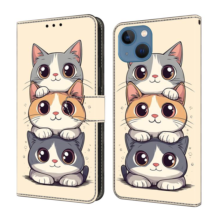 Capa de Telemóvel em Pele Vegana Pintada com Efeito Cristalino, Para iPhone 15 Pro Max, Para iPhone 15 Pro, Para iPhone 14 / 13, Para iPhone 14 Pro