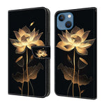 Capa de Telemóvel em Pele Vegana Pintada com Efeito Cristalino, Para iPhone 15 Pro Max, Para iPhone 15 Pro, Para iPhone 14 / 13, Para iPhone 14 Pro
