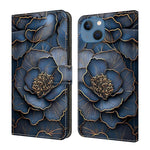 Capa de Telemóvel em Pele Vegana Pintada com Efeito Cristalino, Para iPhone 15 Pro Max, Para iPhone 15 Pro, Para iPhone 14 / 13, Para iPhone 14 Pro