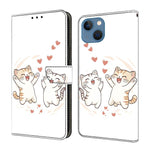 Capa de Telemóvel em Pele Vegana Pintada com Efeito Cristalino, Para iPhone 15 Pro Max, Para iPhone 15 Pro, Para iPhone 14 / 13, Para iPhone 14 Pro
