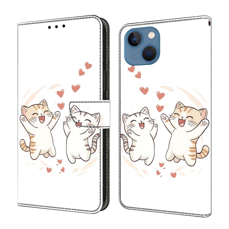 Capa de Telemóvel em Pele Vegana Pintada com Efeito Cristalino, Para iPhone 15 Pro Max, Para iPhone 15 Pro, Para iPhone 14 / 13, Para iPhone 14 Pro