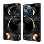 Capa de Telemóvel em Pele Vegana Pintada com Efeito Cristalino, Para iPhone 15 Pro Max, Para iPhone 15 Pro, Para iPhone 14 / 13, Para iPhone 14 Pro