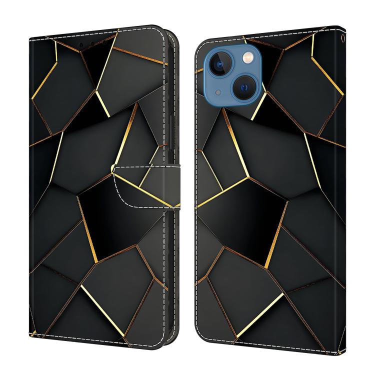 Capa de Telemóvel em Pele Vegana Pintada com Efeito Cristalino, Para iPhone 15 Pro Max, Para iPhone 15 Pro, Para iPhone 14 / 13, Para iPhone 14 Pro