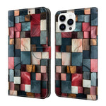 Capa de Telemóvel em Pele Vegana Pintada com Efeito Cristalino, Para iPhone 15 Pro Max, Para iPhone 15 Pro, Para iPhone 14 / 13, Para iPhone 14 Pro