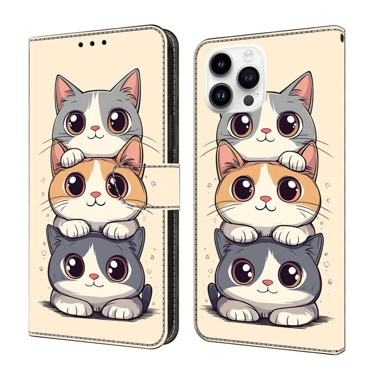 Capa de Telemóvel em Pele Vegana Pintada com Efeito Cristalino, Para iPhone 15 Pro Max, Para iPhone 15 Pro, Para iPhone 14 / 13, Para iPhone 14 Pro