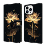 Capa de Telemóvel em Pele Vegana Pintada com Efeito Cristalino, Para iPhone 15 Pro Max, Para iPhone 15 Pro, Para iPhone 14 / 13, Para iPhone 14 Pro