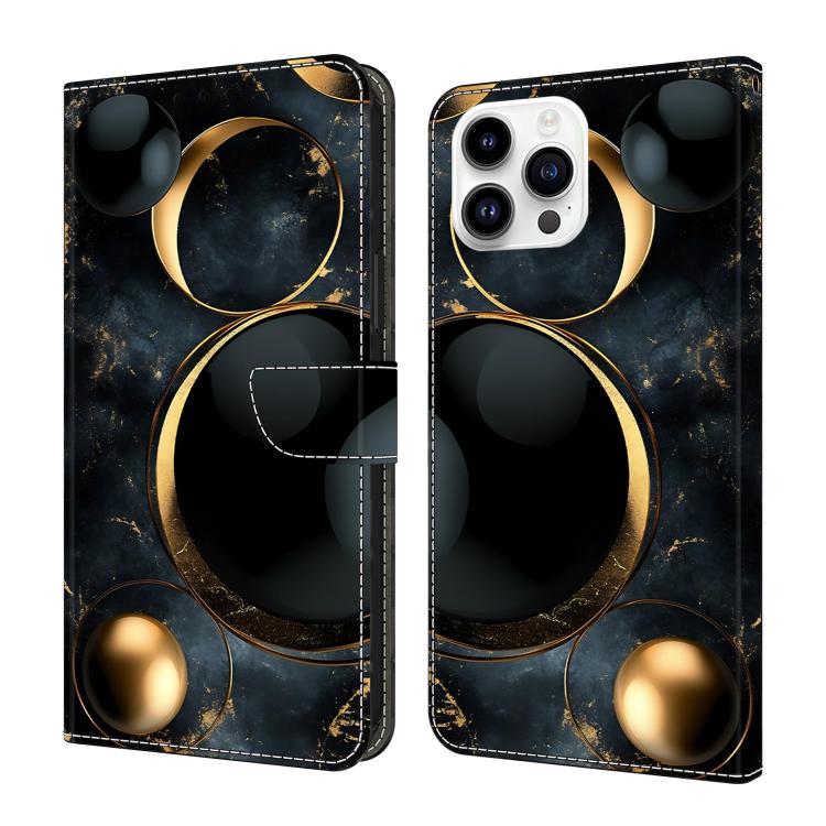 Capa de Telemóvel em Pele Vegana Pintada com Efeito Cristalino, Para iPhone 15 Pro Max, Para iPhone 15 Pro, Para iPhone 14 / 13, Para iPhone 14 Pro