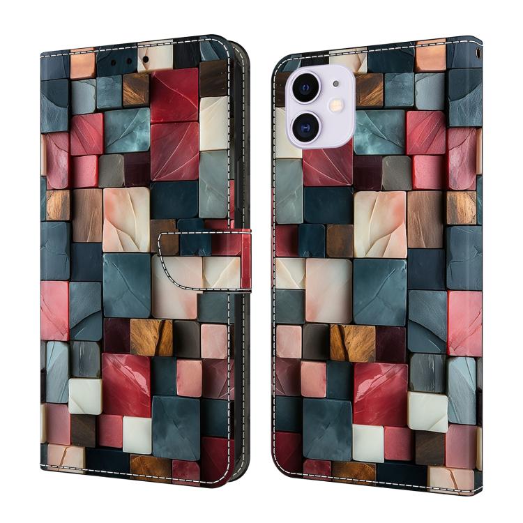 Capa de telemóvel em pele vegana pintada com efeito cristal, Para iPhone 11