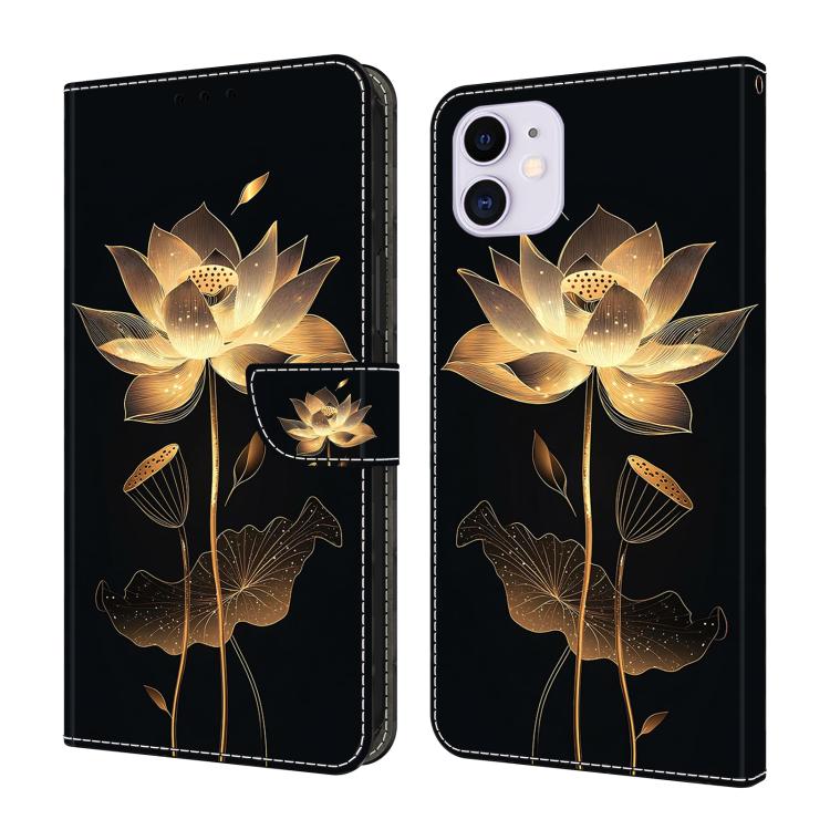 Capa de telemóvel em pele vegana pintada com efeito cristal, Para iPhone 11