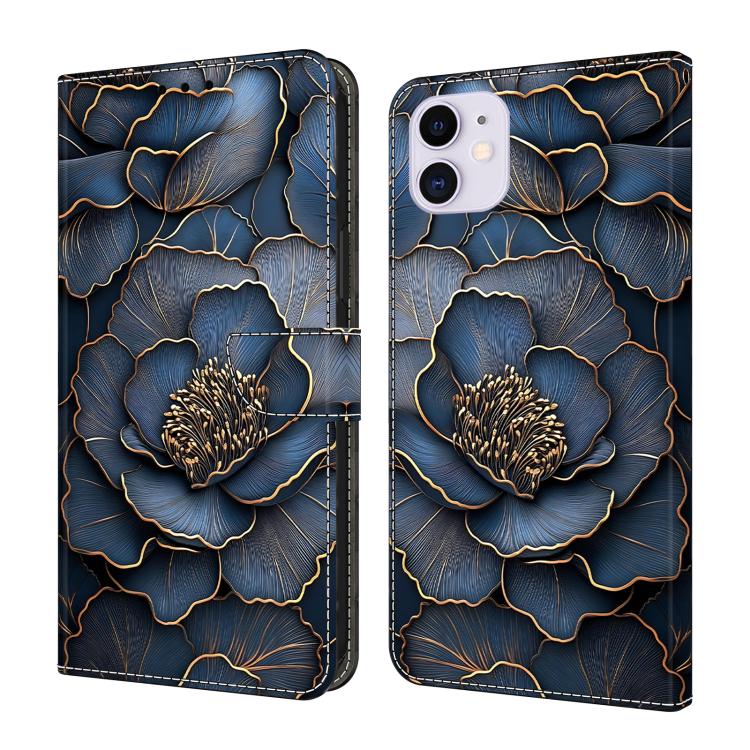 Capa de telemóvel em pele vegana pintada com efeito cristal, Para iPhone 11