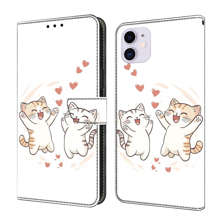 Capa de telemóvel em pele vegana pintada com efeito cristal, Para iPhone 11