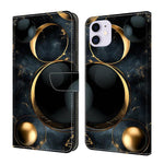 Capa de telemóvel em pele vegana pintada com efeito cristal, Para iPhone 11
