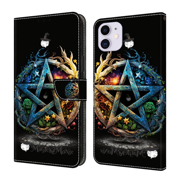 Capa de telemóvel em pele vegana pintada com efeito cristal, Para iPhone 11