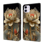 Capa de telemóvel em pele vegana pintada com efeito cristal, Para iPhone 11