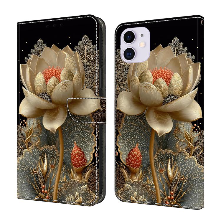 Capa de telemóvel em pele vegana pintada com efeito cristal, Para iPhone 11