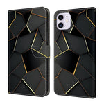 Capa de telemóvel em pele vegana pintada com efeito cristal, Para iPhone 11