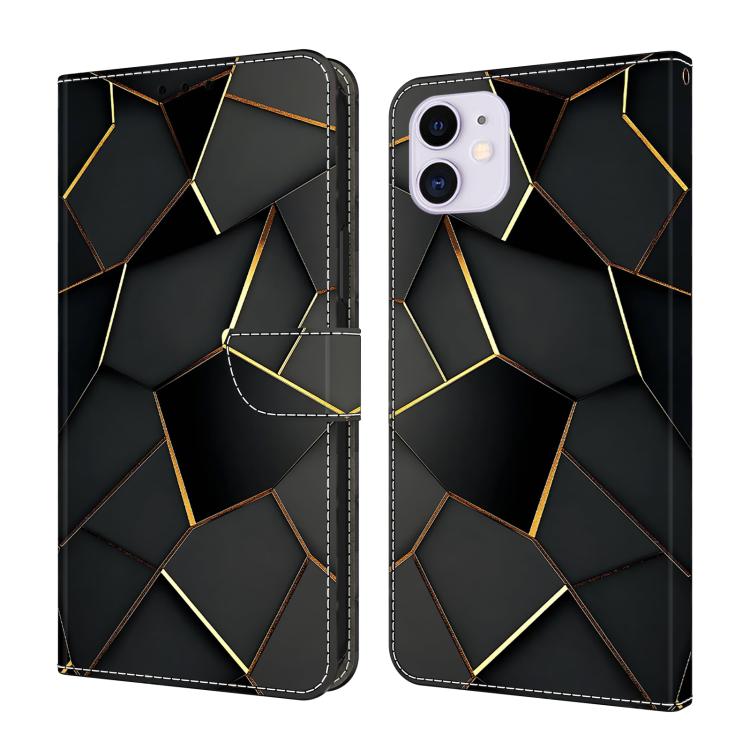 Capa de telemóvel em pele vegana pintada com efeito cristal, Para iPhone 11