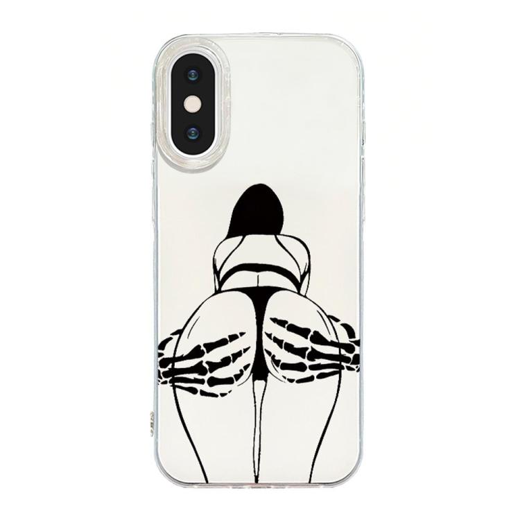 Capa de telemóvel creme IMD com moldura transparente, para iPhone 11 Pro Max, para iPhone 11, para iPhone 11 Pro, para iPhone X / XS, para iPhone XR, para iPhone XS Max, para iPhone 8 Plus / 7 Plus