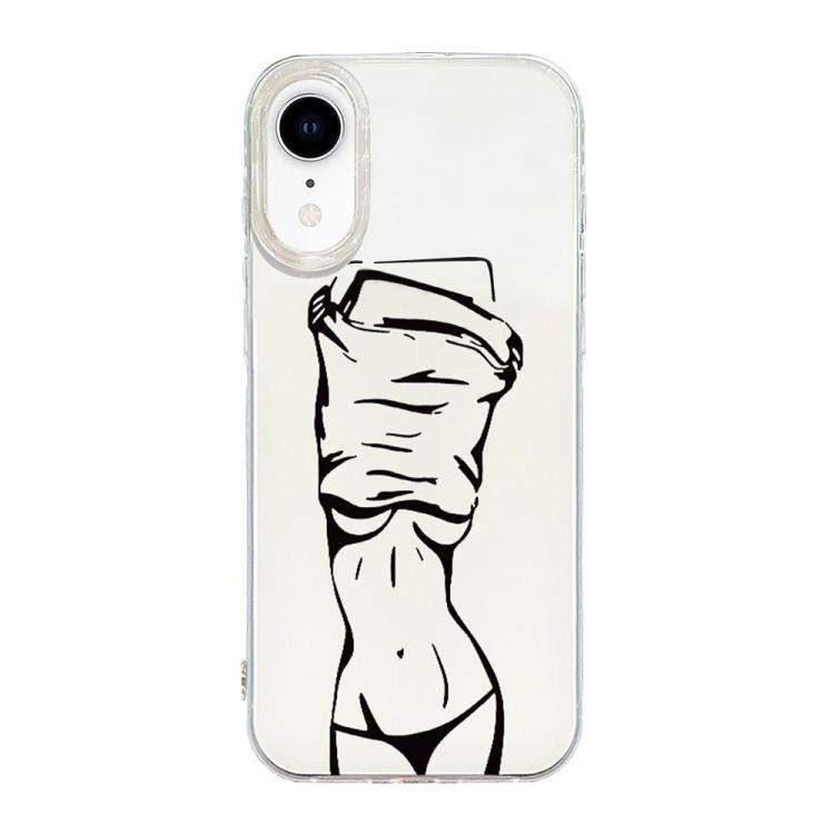 Capa de telemóvel creme IMD com moldura transparente, para iPhone 11 Pro Max, para iPhone 11, para iPhone 11 Pro, para iPhone X / XS, para iPhone XR, para iPhone XS Max, para iPhone 8 Plus / 7 Plus