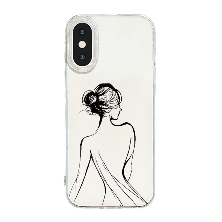 Capa de telemóvel creme IMD com moldura transparente, para iPhone 11 Pro Max, para iPhone 11, para iPhone 11 Pro, para iPhone X / XS, para iPhone XR, para iPhone XS Max, para iPhone 8 Plus / 7 Plus