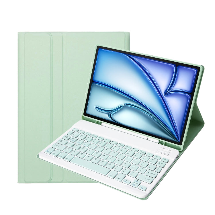 Para iPad Air 11 2024 / 2025 / Air 4 2020 / Air 5 2022 A098B Capa protetora destacável ultrafina ABS Candy Colors com teclado Bluetooth, suporte e slot para caneta, A098B