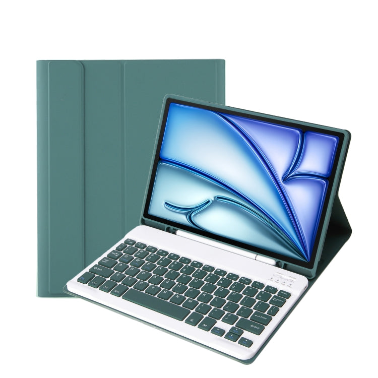 Para iPad Air 11 2024 / 2025 / Air 4 2020 / Air 5 2022 A098B Capa protetora destacável ultrafina ABS Candy Colors com teclado Bluetooth, suporte e slot para caneta, A098B