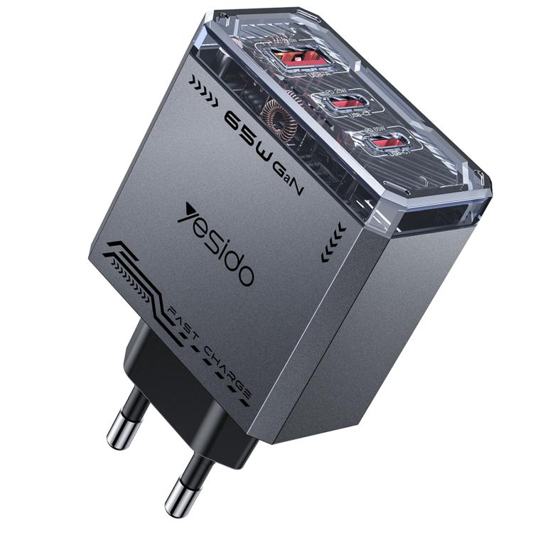 Carregador Rápido Mecha GaN Yesido YC101 65W com Três Portas, YC101