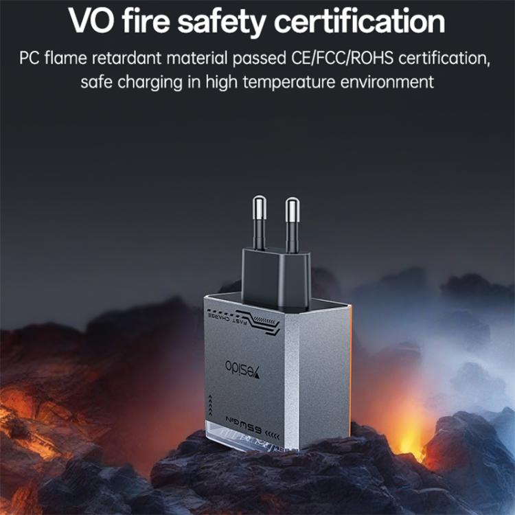 Carregador Rápido Mecha GaN Yesido YC101 65W com Três Portas, YC101