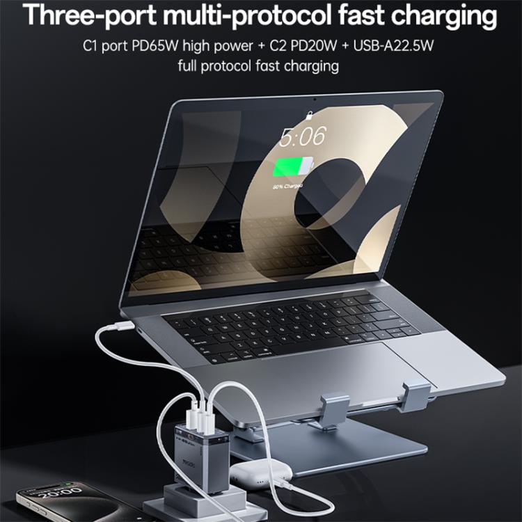 Carregador Rápido Mecha GaN Yesido YC101 65W com Três Portas, YC101