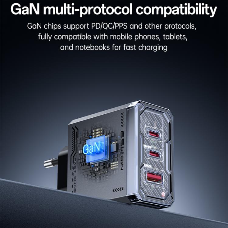 Carregador Rápido Mecha GaN Yesido YC101 65W com Três Portas, YC101